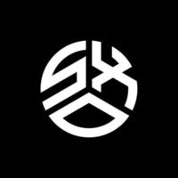 design de logotipo de carta sxo em fundo preto. conceito de logotipo de letra de iniciais criativas sxo. design de letra sxo. vetor