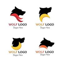 conjunto de logotipo de lobo vetor
