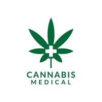 design de logotipo médico de cannabis vetor