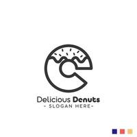 design de logotipo de rosquinha delicioso adequado para o seu negócio vetor