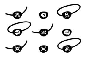 pirata eye patch ícone sinal estilo plano design ilustração vetorial isolado no fundo branco. vetor