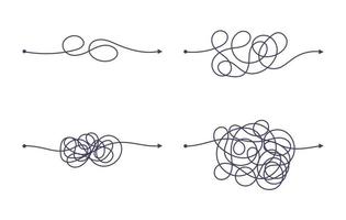 maneira simples complexa e fácil do início ao fim conjunto de ilustração vetorial. vetor