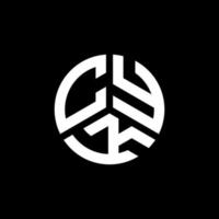 design de logotipo de carta cyk em fundo branco. conceito de logotipo de carta de iniciais criativas cyk. design de letra cyk. vetor