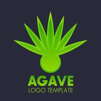 elemento de logotipo de planta de agave sobre escuro vetor