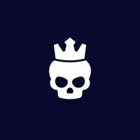 design de logotipo de rei morto com caveira e coroa vetor