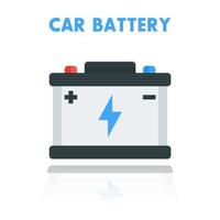 ícone de bateria de carro em estilo simples sobre branco vetor