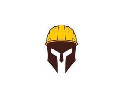 espartano use um logotipo de capacete de segurança de construção