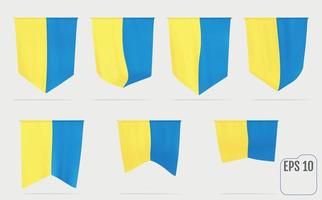 flâmulas da ucrânia. tapeçarias azuis amarelas ucranianas nacionais. vetor