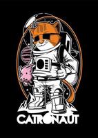 Mascote de astronauta de gato vetor