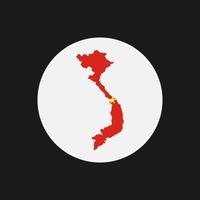 silhueta do mapa do Vietnã com bandeira no fundo branco vetor