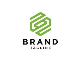 logotipo abstrato da letra inicial s. estilo de origami de linha geométrica verde isolado no fundo branco. utilizável para logotipos de negócios e branding. elemento de modelo de design de logotipo de vetor plana.