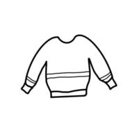 suéter pano de inverno moda doodle de linha orgânica desenhada à mão vetor