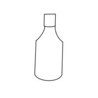 garrafa de vinho doodle de linha orgânica desenhada à mão de ação de graças vetor