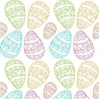 vetor colorido ovos de páscoa sem costura padrão para férias de páscoa em fundo branco. padrões, flores, linhas, pontos, estrelas. ilustração vetorial. eps 10