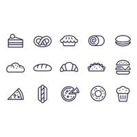 design de vetor de ícones de pão e bolos