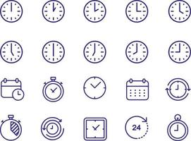 design de vetor de ícones de tempo e relógio
