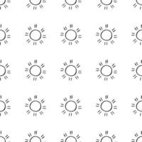padrão sem emenda com ícones de sol. doodle ícones de sol sobre fundo branco. doodle ícones de verão. padrão sem emenda de verão. padrão de vetor de férias