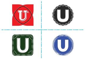 u letter novo modelo de design de logotipo e ícone vetor