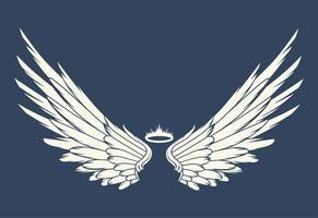 design de vetor de ícone de logotipo de asas de anjo autêntico