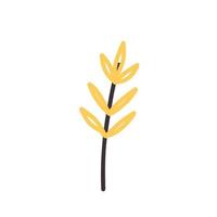 planta de folha amarela desenhada à mão vetor