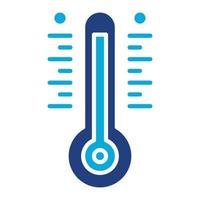 ícone de duas cores de glifo de termômetro vetor