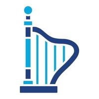 ícone de duas cores de glifo de harpa vetor