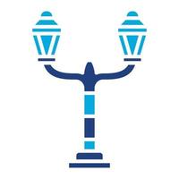 ícone de duas cores de glifo de lâmpada de rua vetor