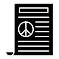 ícone de glifo do tratado de paz vetor