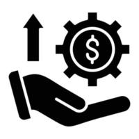 ícone de glifo de benefício de dinheiro vetor