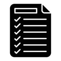 ícone de glifo de lista de tarefas vetor