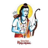 bela bênção de shri ram navami deseja fundo de cartão de saudação vetor