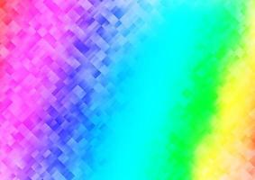 luz multicolor, pano de fundo de vetor de arco-íris com retângulos, quadrados.