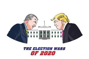 donald trump versus joe biden, candidatos presidenciais para as eleições americanas de 2020 ilustração vetorial.