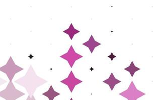 textura leve rosa vector com lindas estrelas.