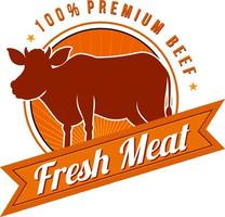 logotipo de carne premium de carne fresca vetor