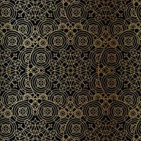 Golden Luxury Art Mandala Boho Seamless Pattern vetor