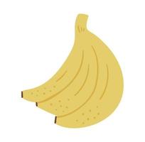 vector clipart de bando de frutas de banana tropical. ilustração de folhagem da selva. planta exótica plana desenhada à mão isolada no fundo branco. ilustração de comida de verão saudável infantil brilhante.