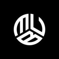 design de logotipo de carta mub em fundo preto. mub conceito de logotipo de letra de iniciais criativas. design de letra mub. vetor