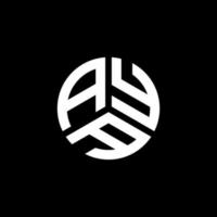 design de logotipo de carta aya em fundo branco. conceito de logotipo de carta de iniciais criativas aya. aya design de letras. vetor