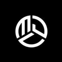 design de logotipo de carta mjv em fundo preto. conceito de logotipo de letra de iniciais criativas mjv. design de letra mjv. vetor
