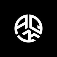 design de logotipo de carta aqk em fundo branco. aqk conceito de logotipo de letra de iniciais criativas. aqk design de letras. vetor