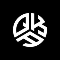 design de logotipo de letra qka em fundo preto. conceito de logotipo de letra de iniciais criativas qka. qka design de letras. vetor