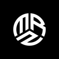 design de logotipo de letra mrz em fundo preto. conceito de logotipo de letra de iniciais criativas mrz. design de letra mrz. vetor