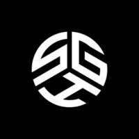 design de logotipo de carta sgh em fundo preto. conceito de logotipo de letra de iniciais criativas sgh. design de letra sgh. vetor