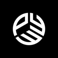 design de logotipo de carta pyw em fundo preto. conceito de logotipo de letra de iniciais criativas pyw. design de letra pyw. vetor