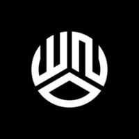 wno design de logotipo de carta em fundo preto. wno conceito de logotipo de letra de iniciais criativas. wno design de letras. vetor