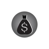 saco de dinheiro com ícone de logotipo de vetor de símbolo de dólar