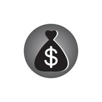 saco de dinheiro com ícone de logotipo de vetor de símbolo de dólar