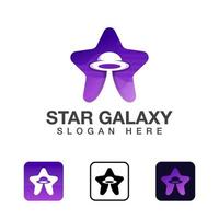 design de logotipo de estrela espacial, logotipo de aplicativos móveis pronto para uso vetor