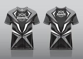 Jersey esport design de jogos vista frontal e traseira vetor